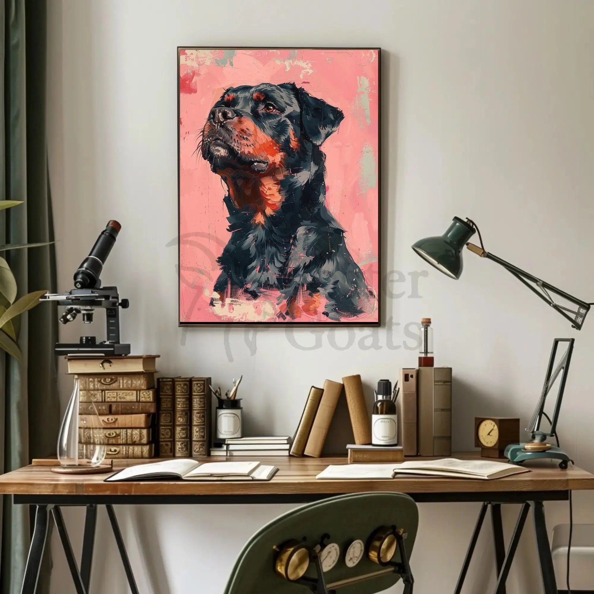 Loyal Rottweiler Modern Art Dog Breed Poster PosterGoat