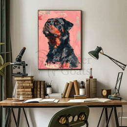 Loyal Rottweiler Modern Art Dog Breed Poster PosterGoat