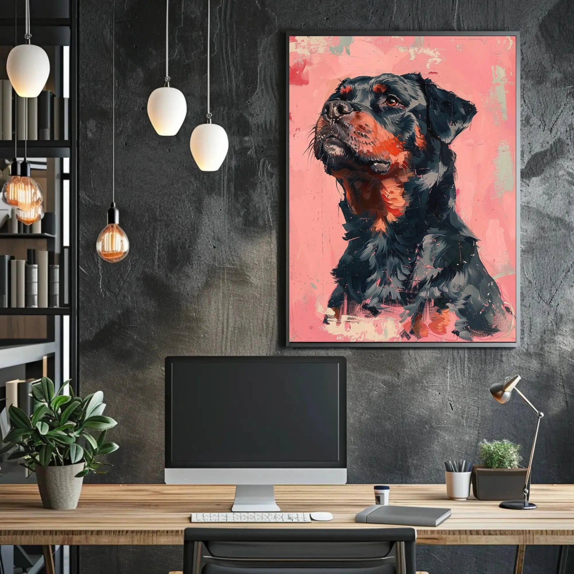Loyal Rottweiler Modern Art Dog Breed Poster PosterGoat
