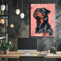 Loyal Rottweiler Modern Art Dog Breed Poster PosterGoat