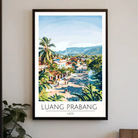 Luang Prabang Scenic Town Laos Travel Poster PosterGoat