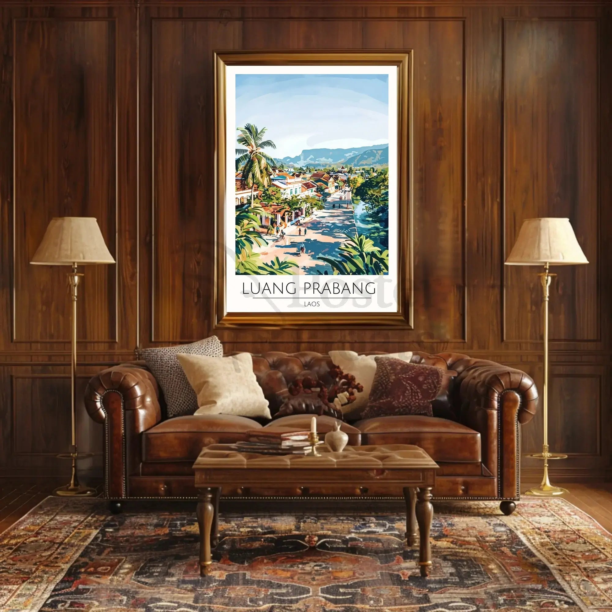 Luang Prabang Scenic Town Laos Travel Poster PosterGoat