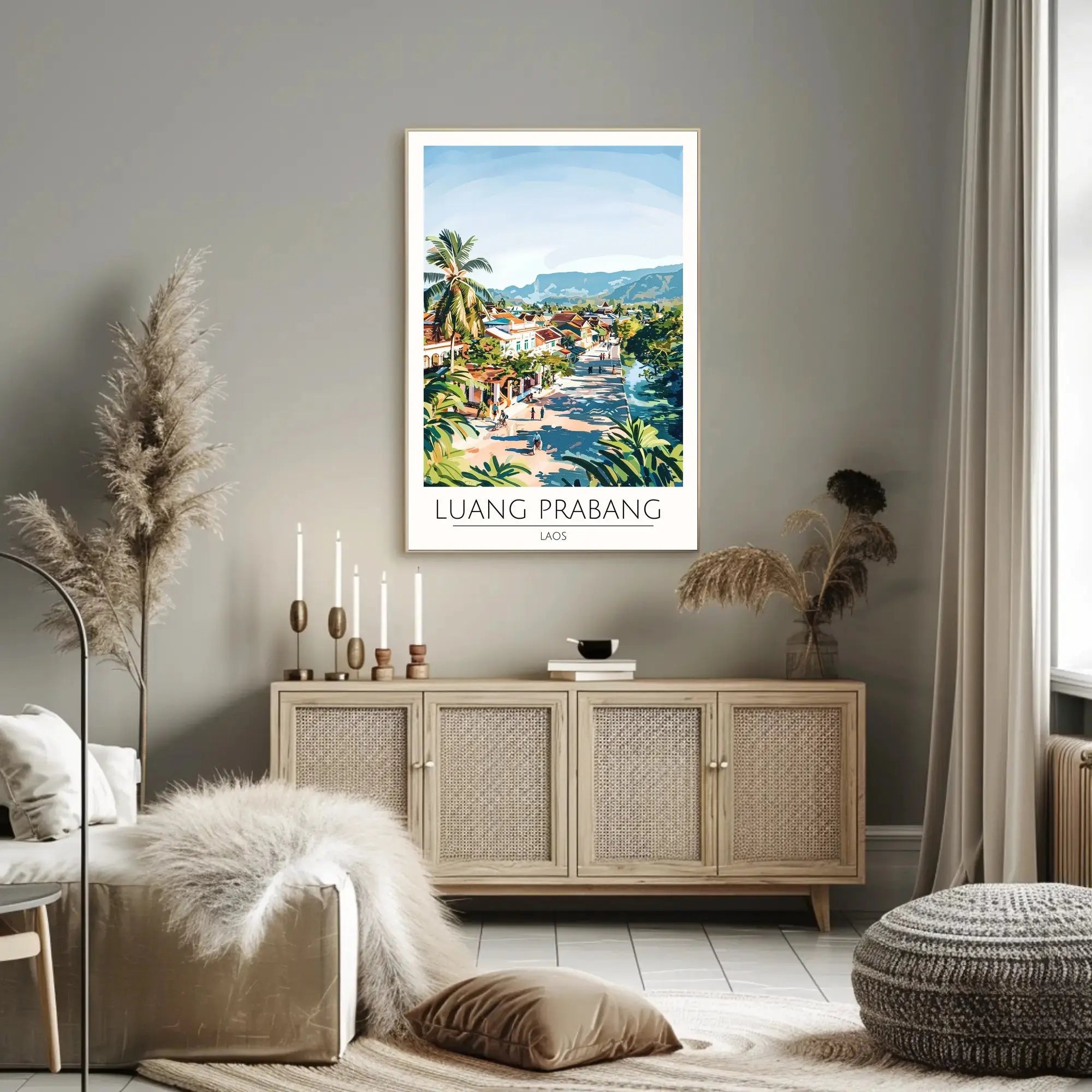 Luang Prabang Scenic Town Laos Travel Poster PosterGoat