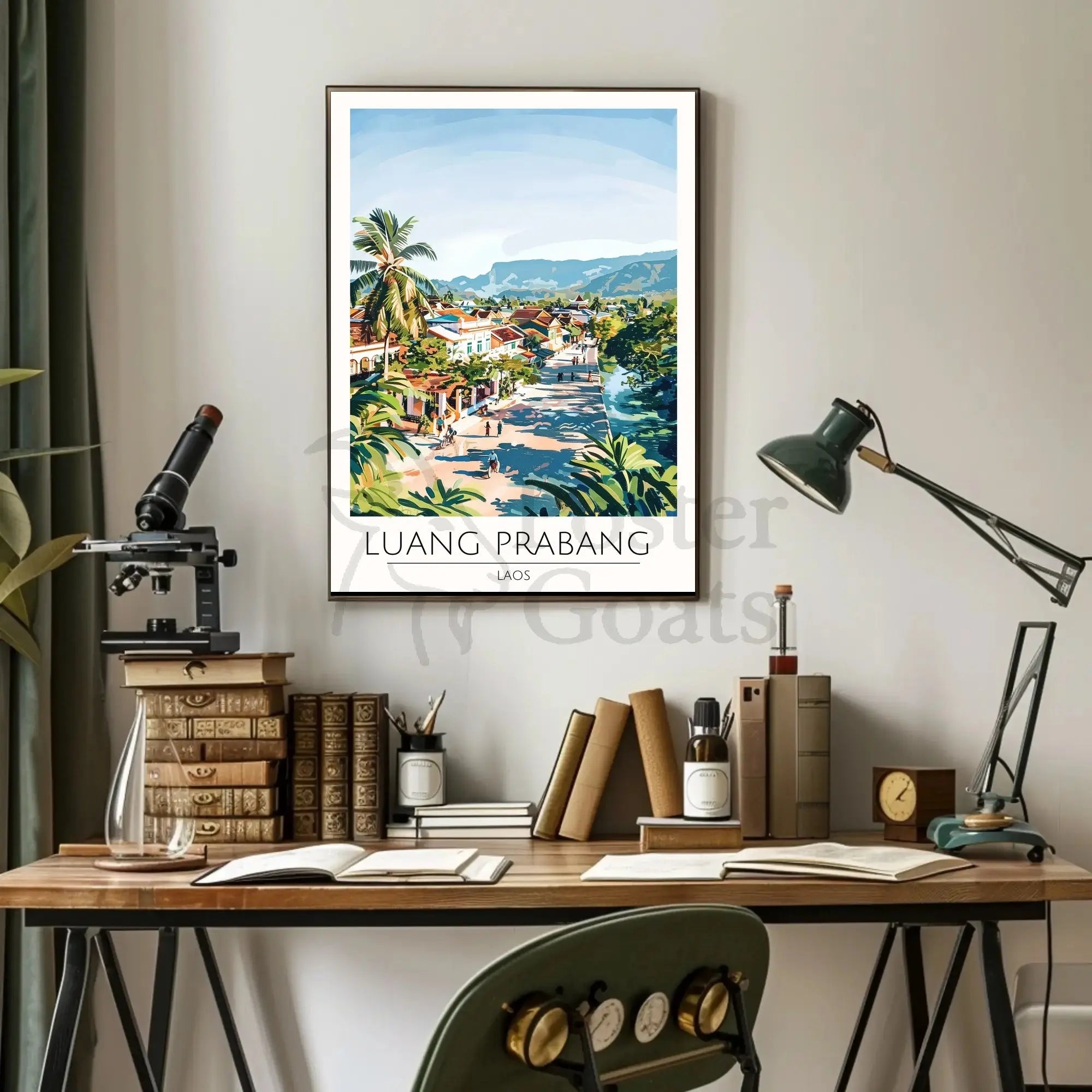 Luang Prabang Scenic Town Laos Travel Poster PosterGoat