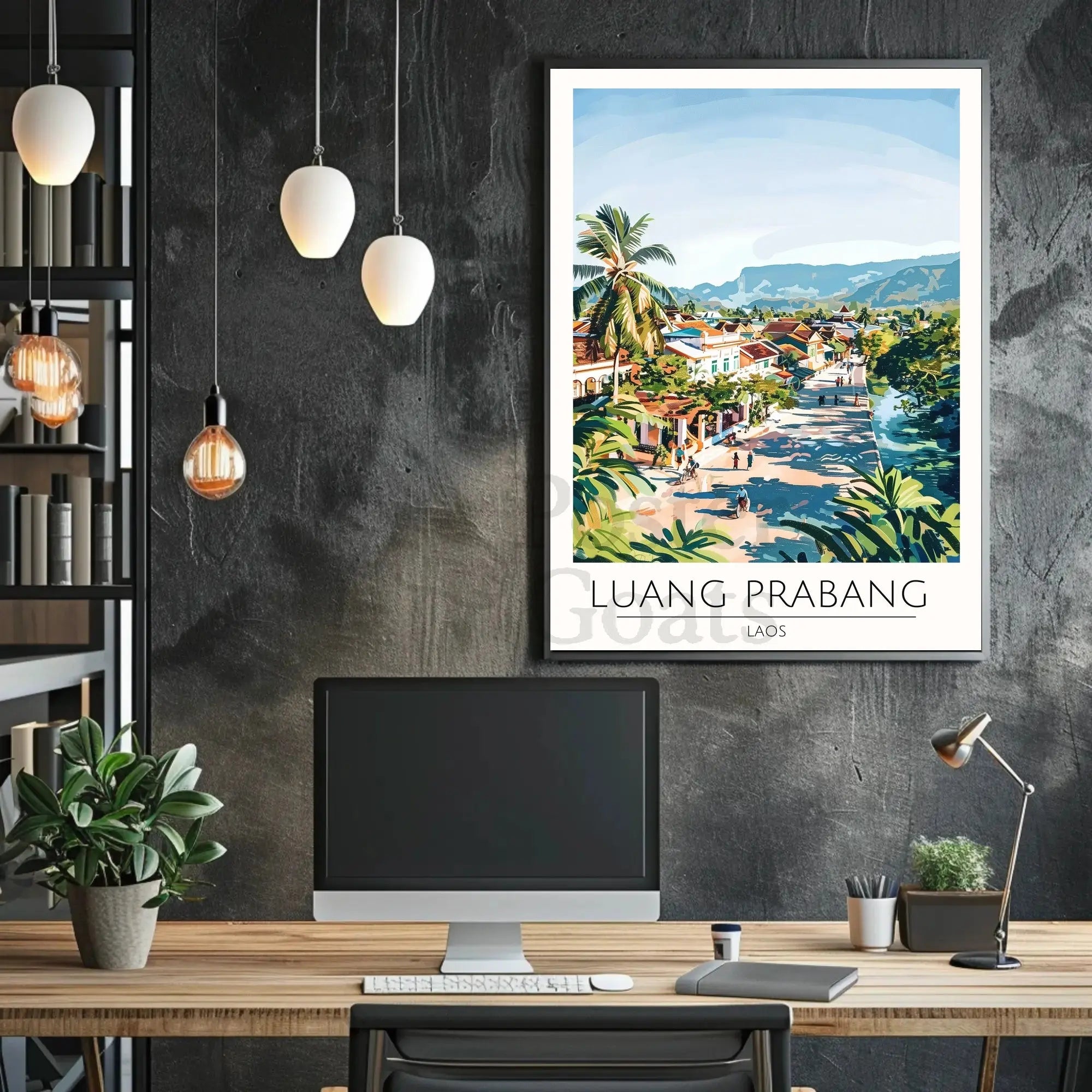 Luang Prabang Scenic Town Laos Travel Poster PosterGoat