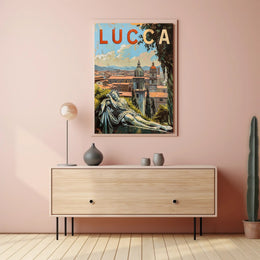Lucca Travel Poster - Vintage Italian Cityscape Art Print PosterGoat