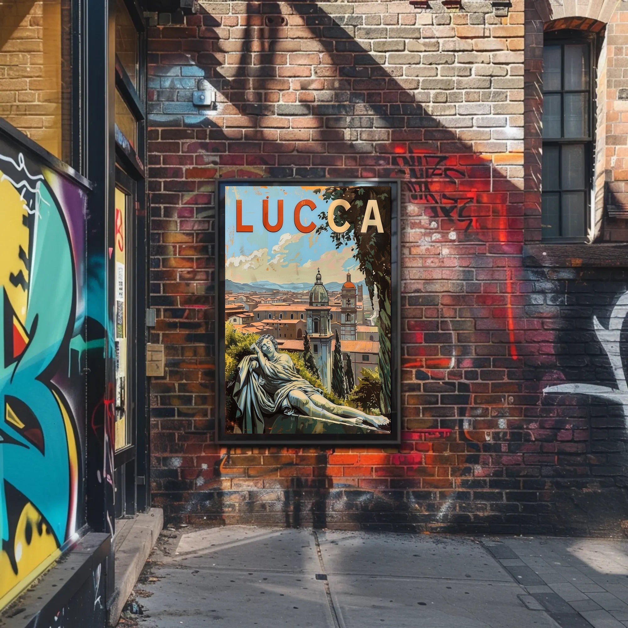Lucca Travel Poster - Vintage Italian Cityscape Art Print PosterGoat