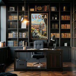 Lucca Travel Poster - Vintage Italian Cityscape Art Print PosterGoat