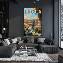 Lucca Travel Poster - Vintage Italian Cityscape Art Print PosterGoat