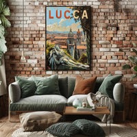 Lucca Travel Poster - Vintage Italian Cityscape Art Print PosterGoat