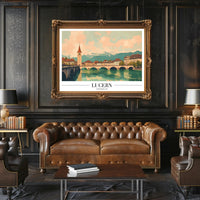 Lucerne Serenity Vintage Travel Poster PosterGoat