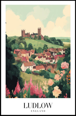 Ludlow Landscape Vintage Travel Poster PosterGoat