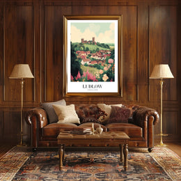 Ludlow Landscape Vintage Travel Poster PosterGoat