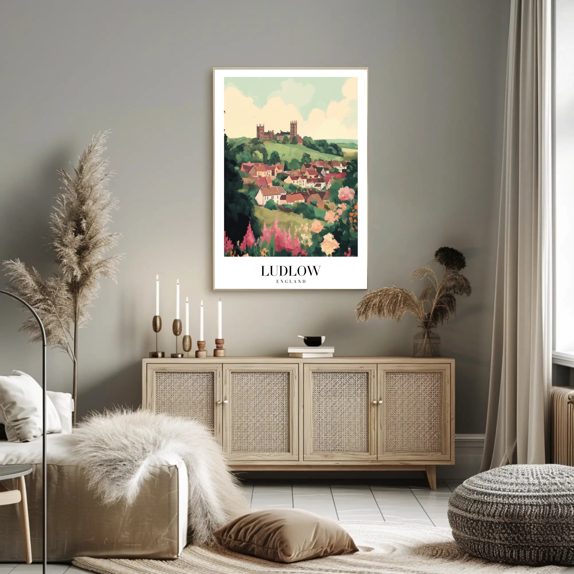 Ludlow Landscape Vintage Travel Poster PosterGoat