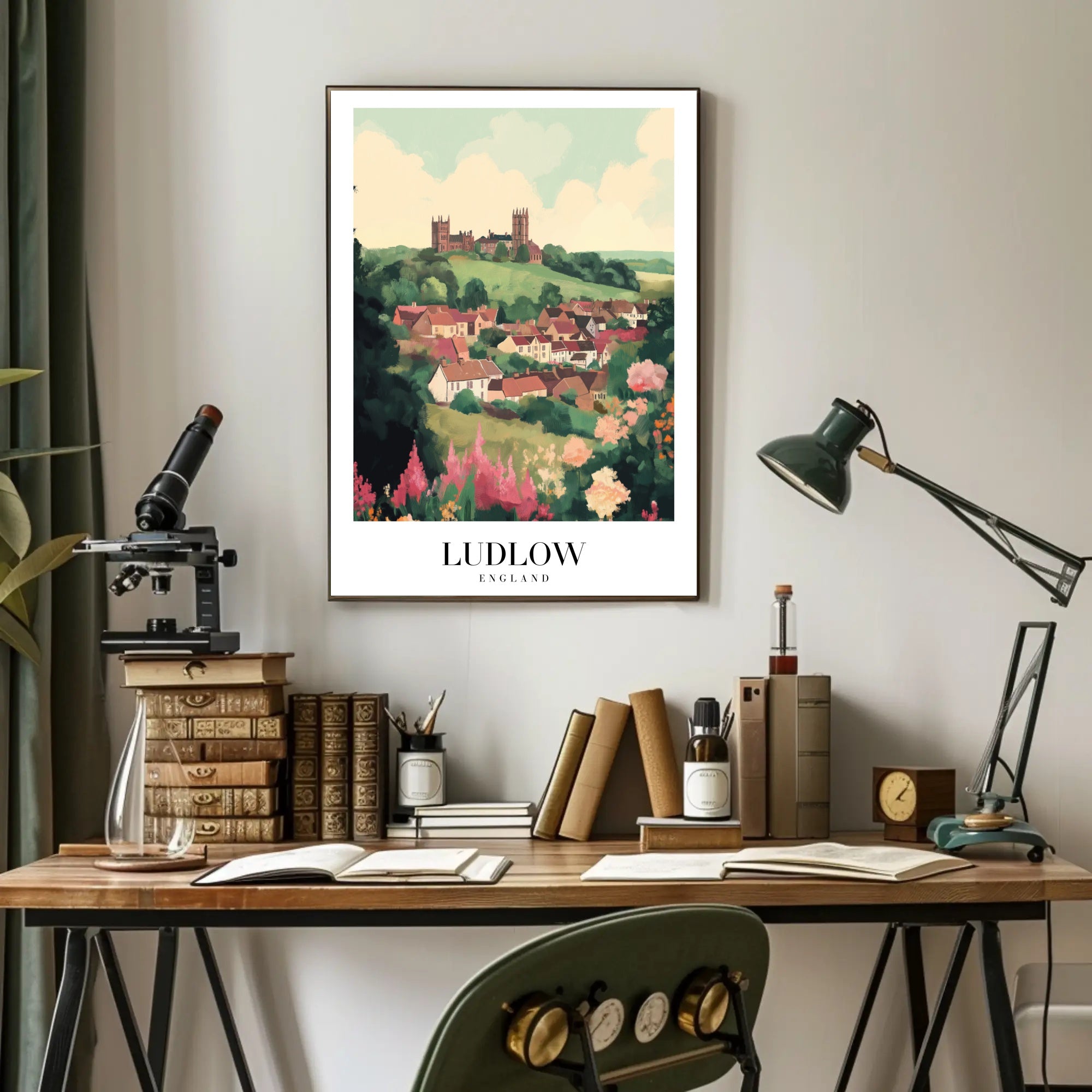 Ludlow Landscape Vintage Travel Poster PosterGoat