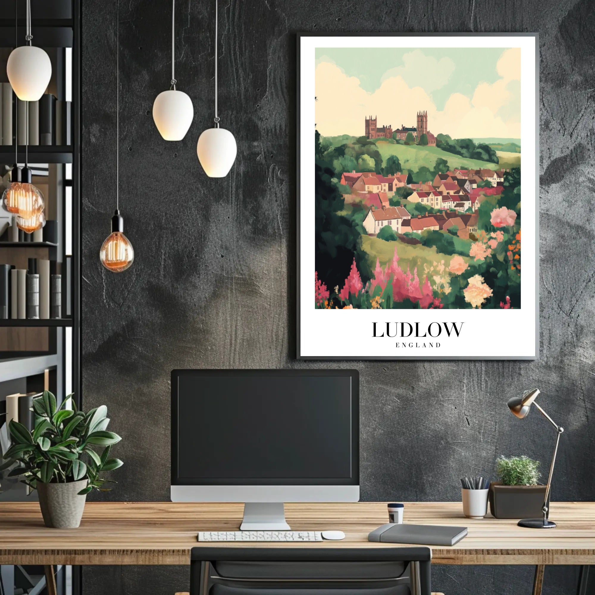 Ludlow Landscape Vintage Travel Poster PosterGoat