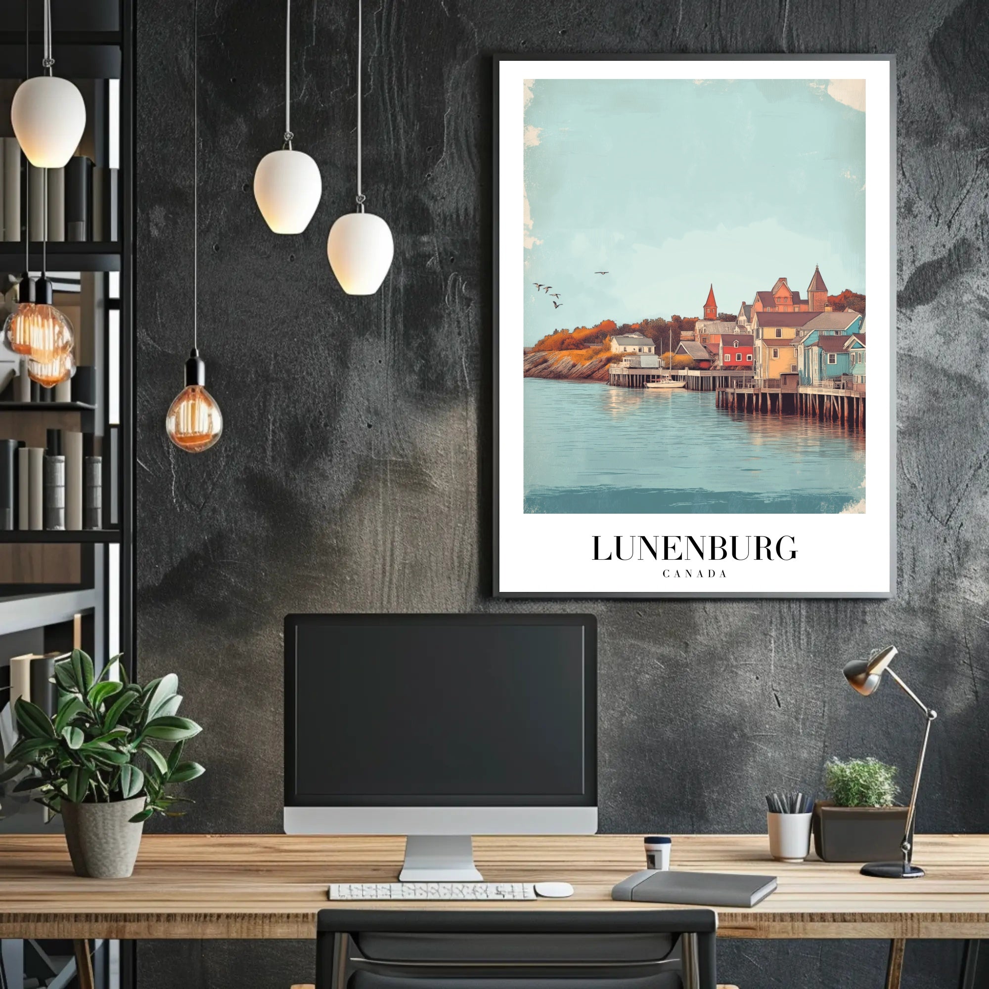 Lunenburg Waterfront Beauty: Vintage Travel Poster PosterGoat