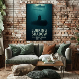 Lurking Shadow Submarine Stealth Military Recruitment Poster PosterGoat