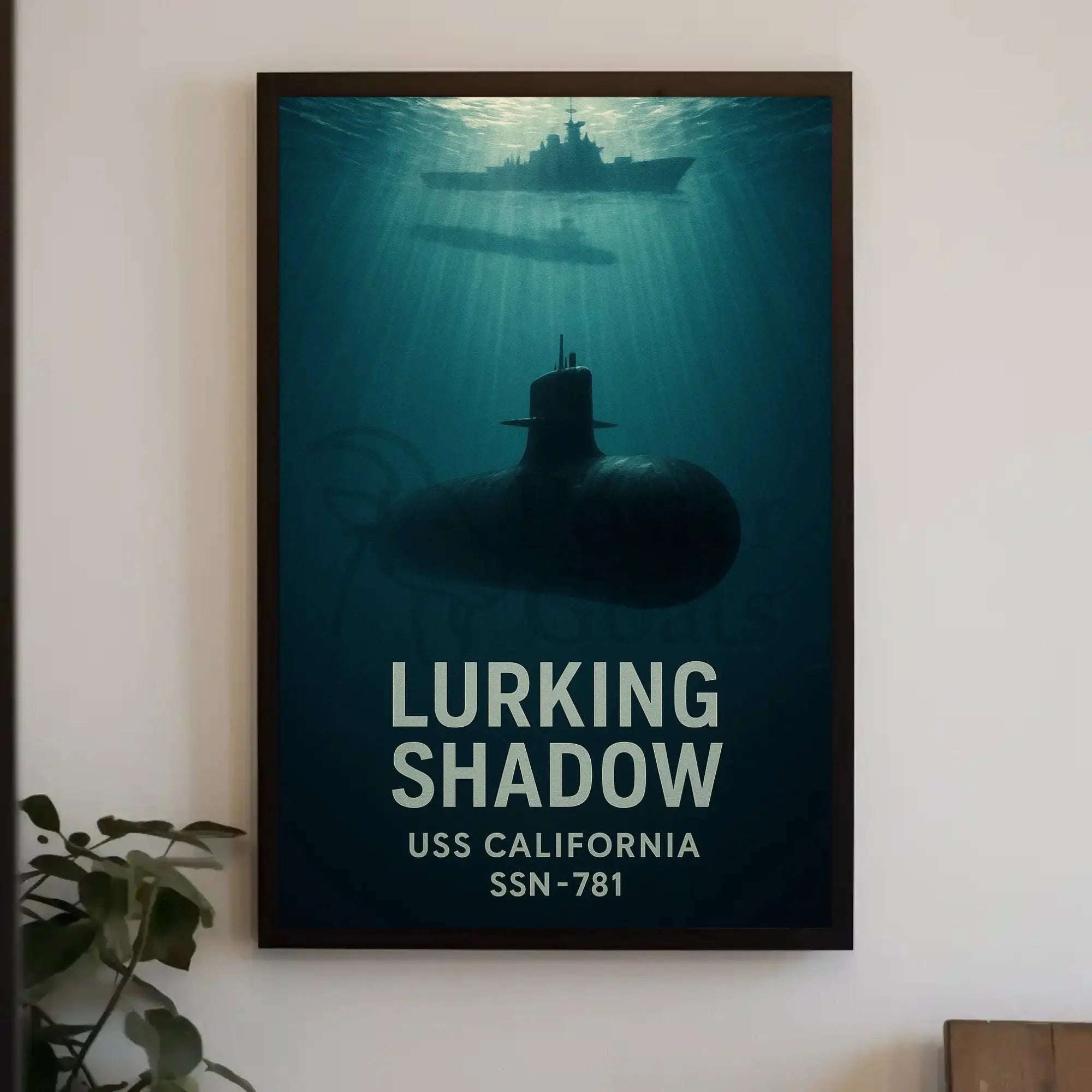 Lurking Shadow Submarine Stealth Military Recruitment Poster PosterGoat