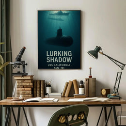 Lurking Shadow Submarine Stealth Military Recruitment Poster PosterGoat