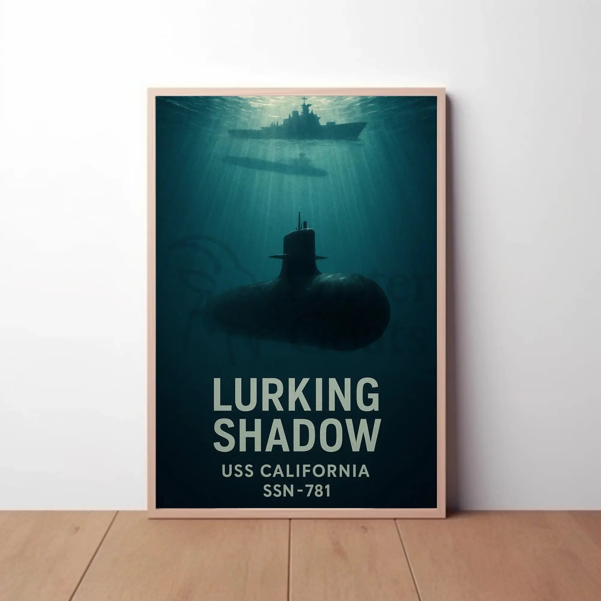 Lurking Shadow Submarine Stealth Military Recruitment Poster PosterGoat