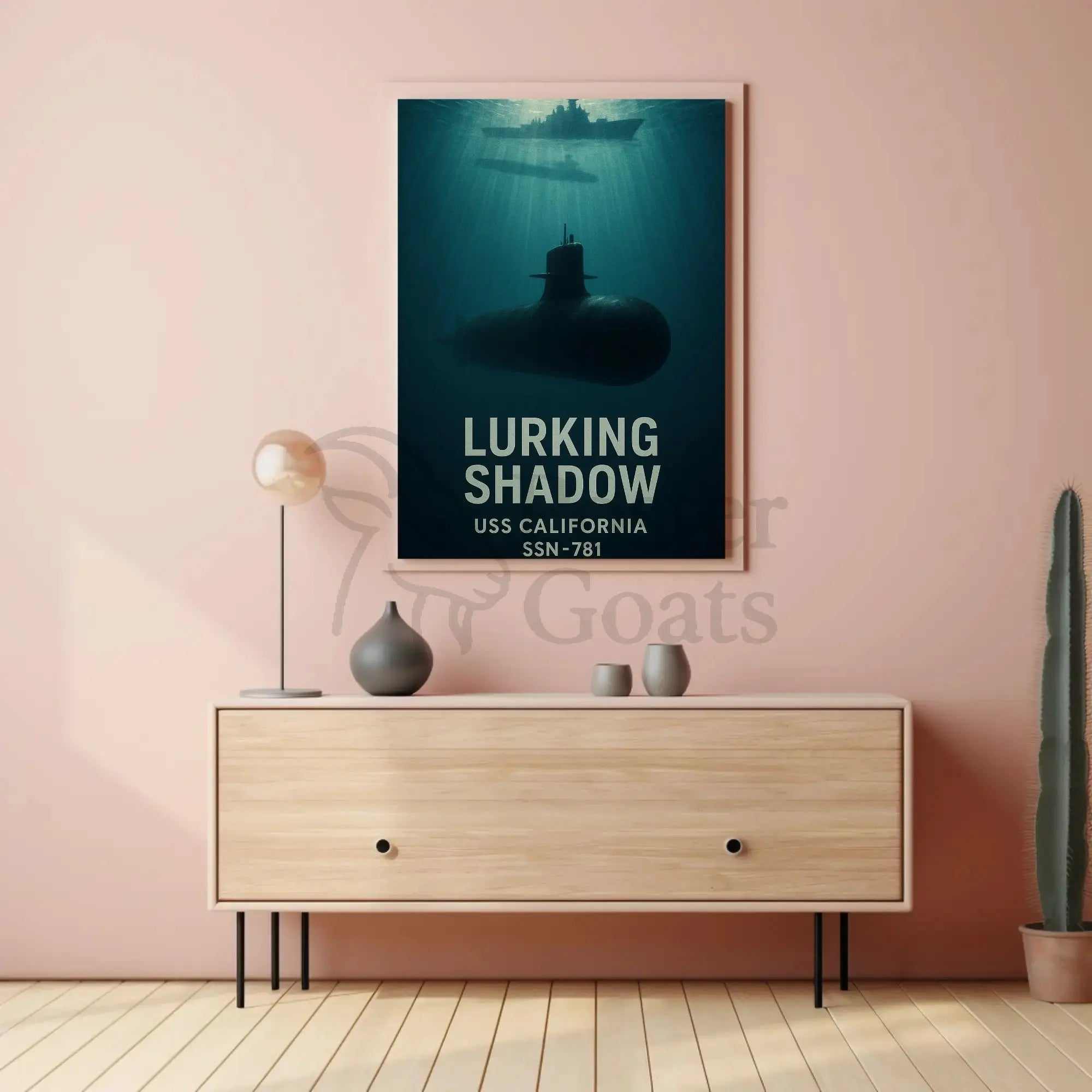 Lurking Shadow Submarine Stealth Military Recruitment Poster PosterGoat