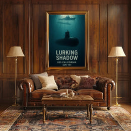 Lurking Shadow Submarine Stealth Military Recruitment Poster PosterGoat