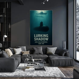 Lurking Shadow Submarine Stealth Military Recruitment Poster PosterGoat
