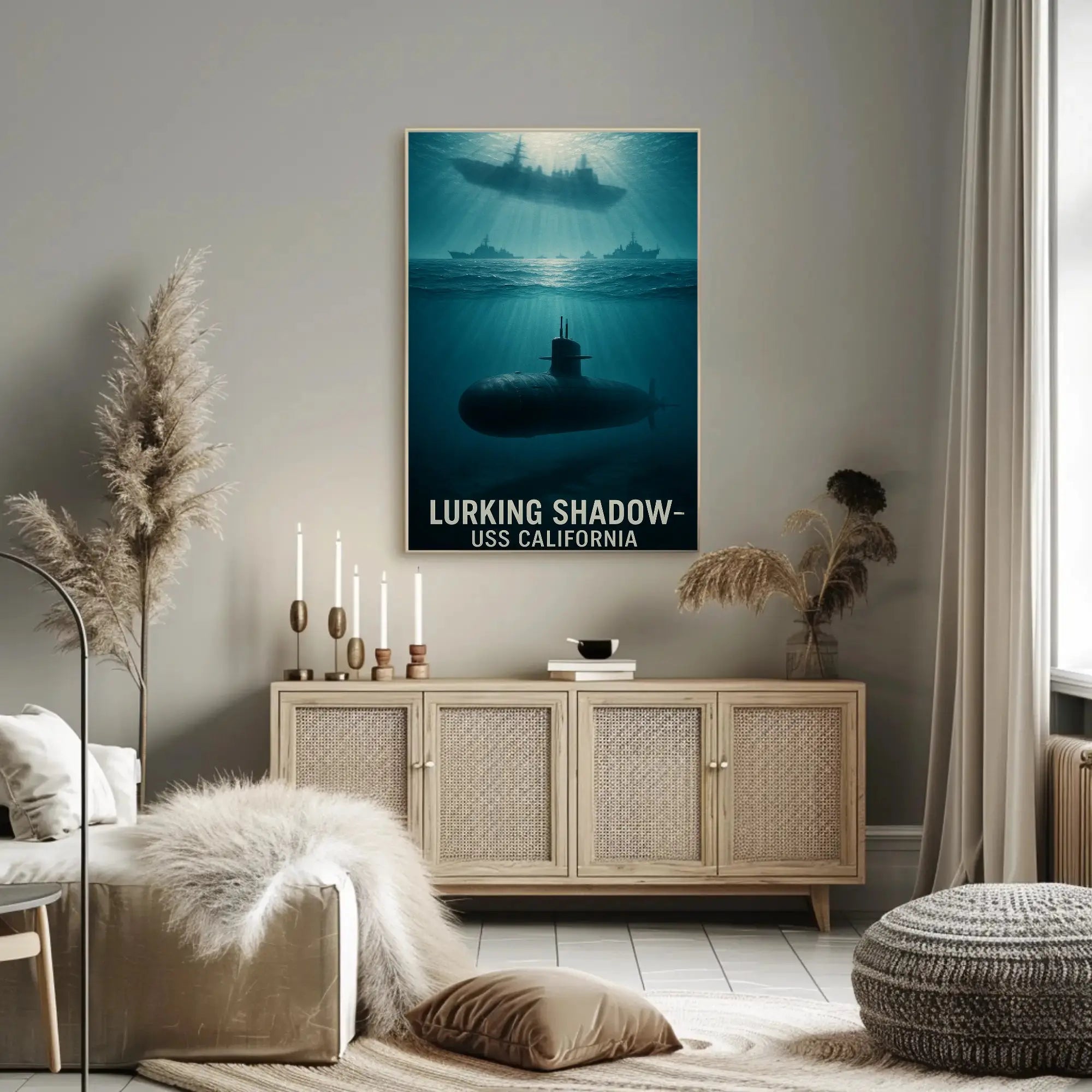 Lurking Shadow USS California Military Recruitment Poster PosterGoat
