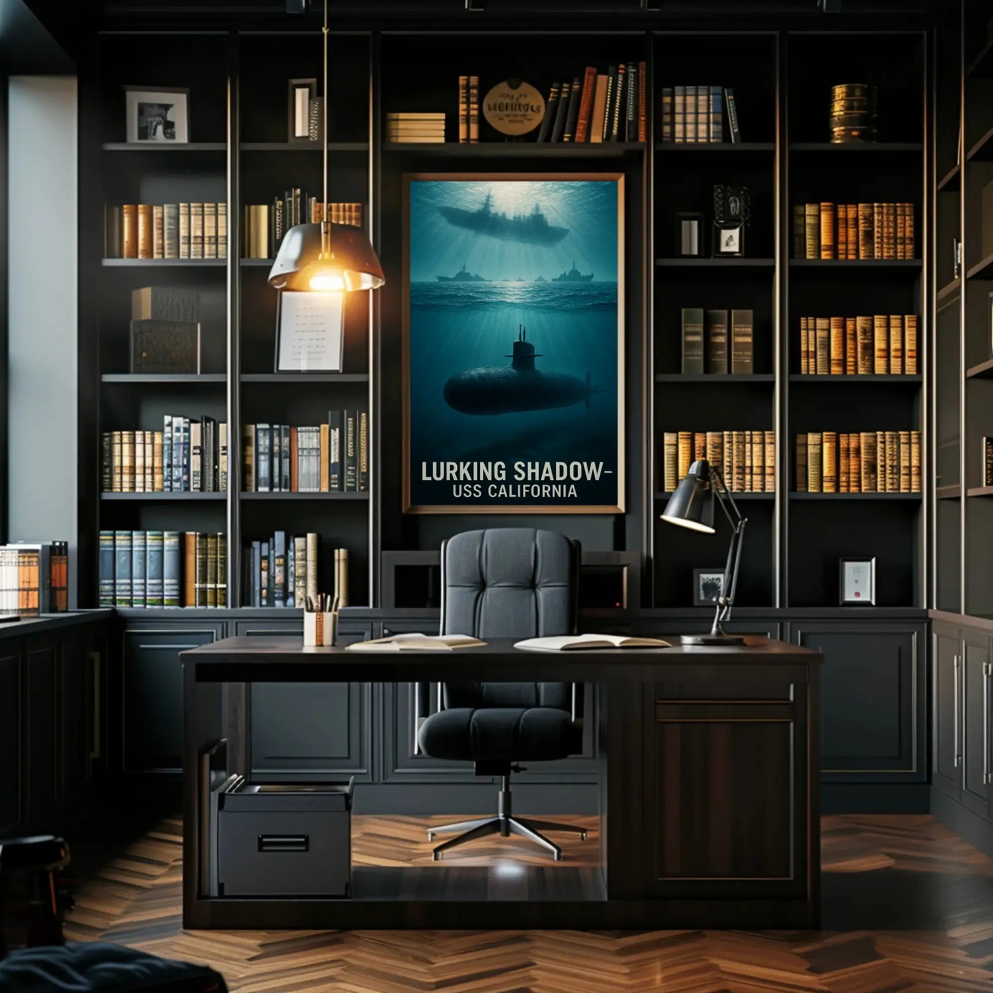 Lurking Shadow USS California Military Recruitment Poster PosterGoat