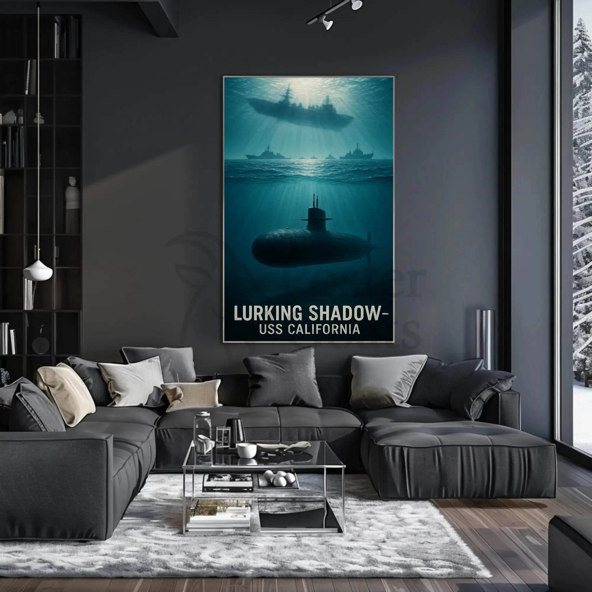 Lurking Shadow USS California Military Recruitment Poster PosterGoat