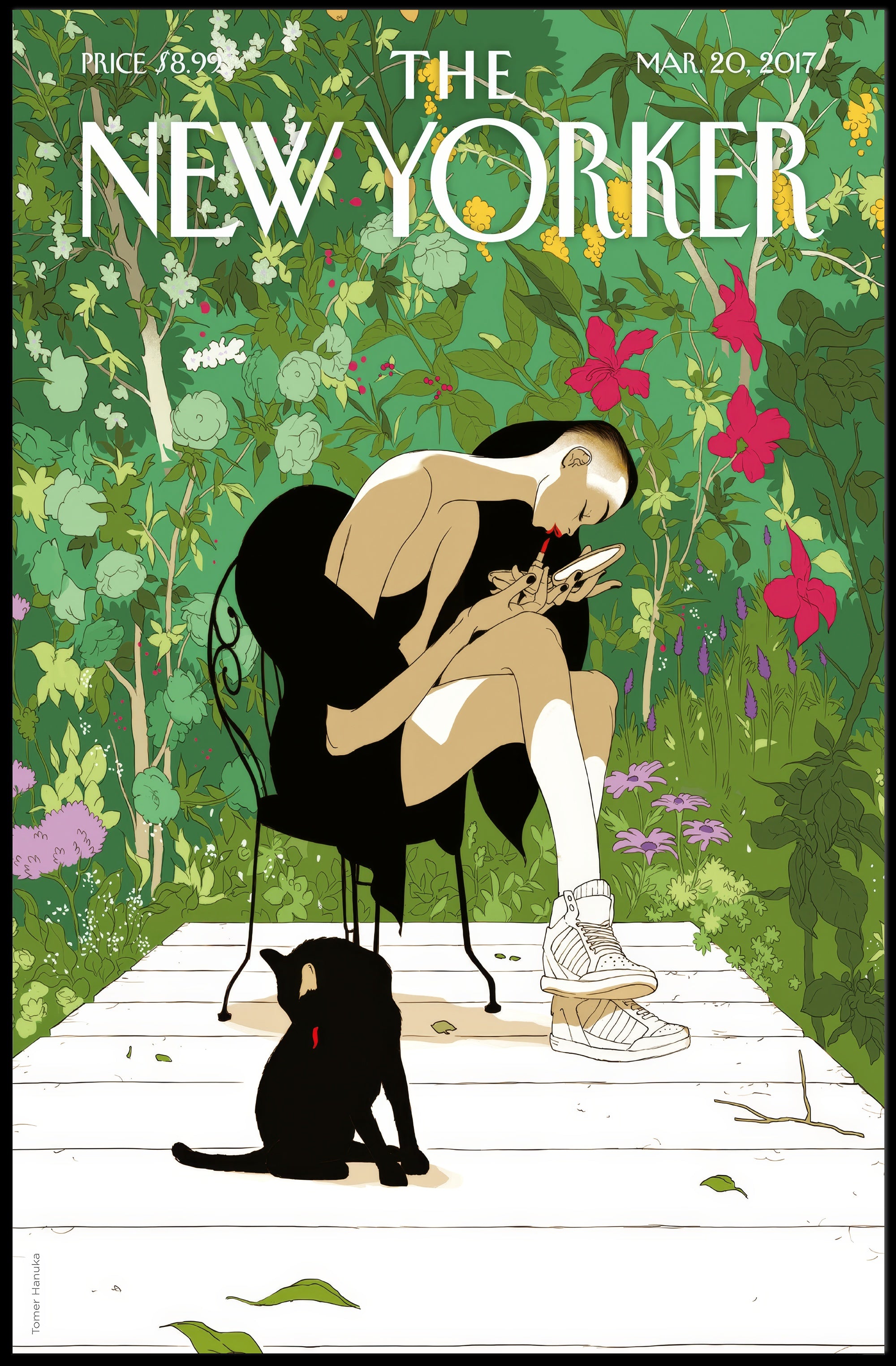 Lush Backyard Wonder in a Contemporary Artsy Scene Poster PosterGoat