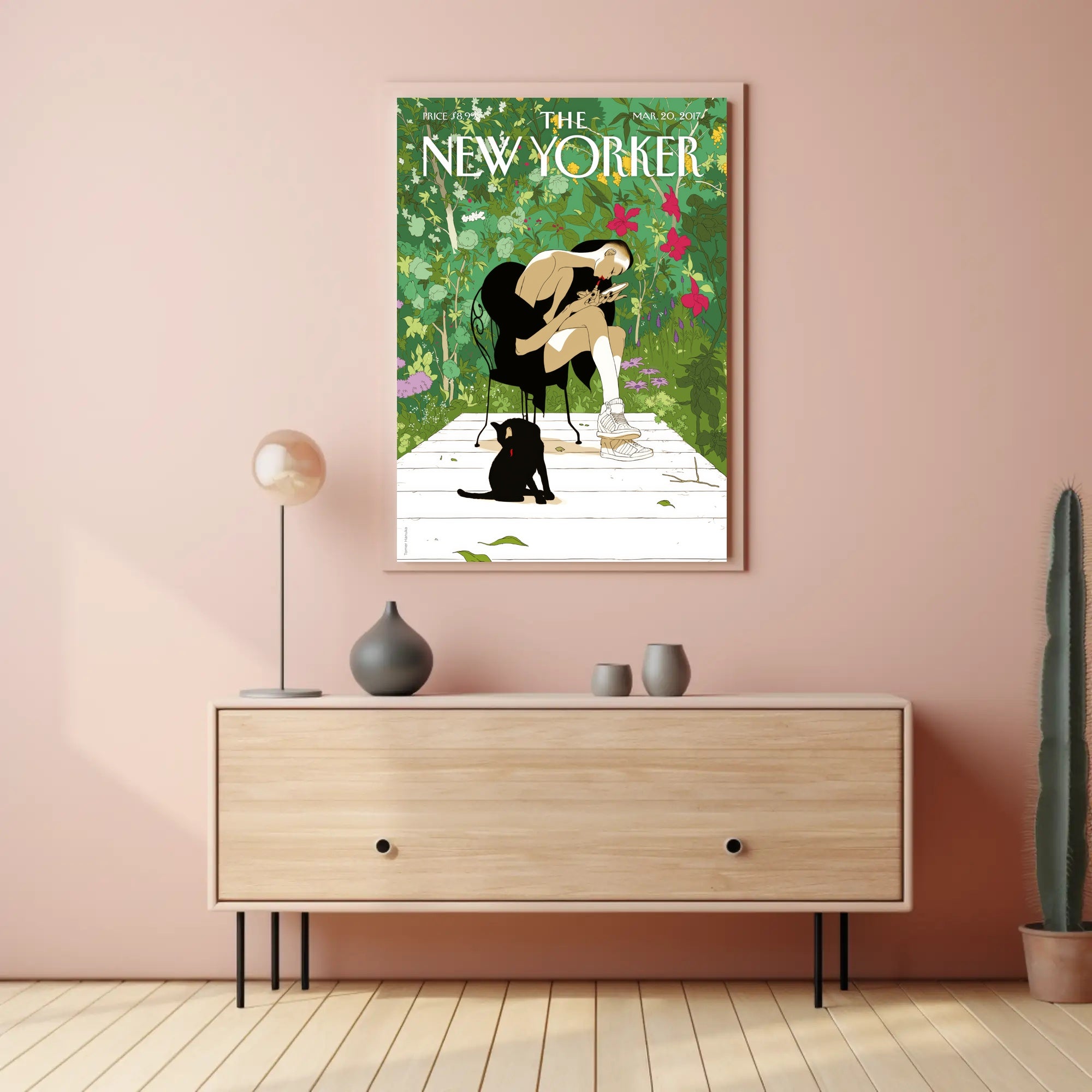 Lush Backyard Wonder in a Contemporary Artsy Scene Poster PosterGoat