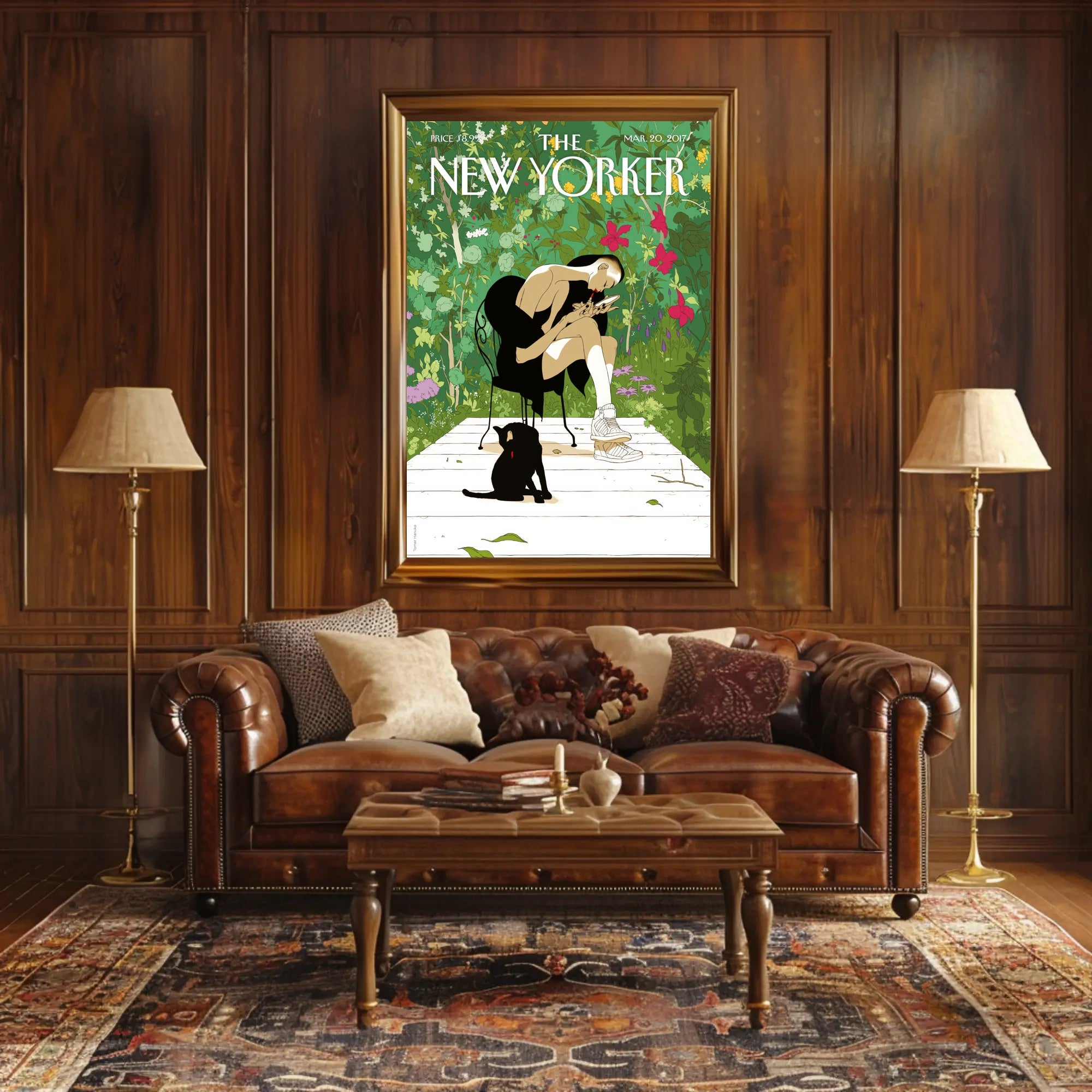 Lush Backyard Wonder in a Contemporary Artsy Scene Poster PosterGoat