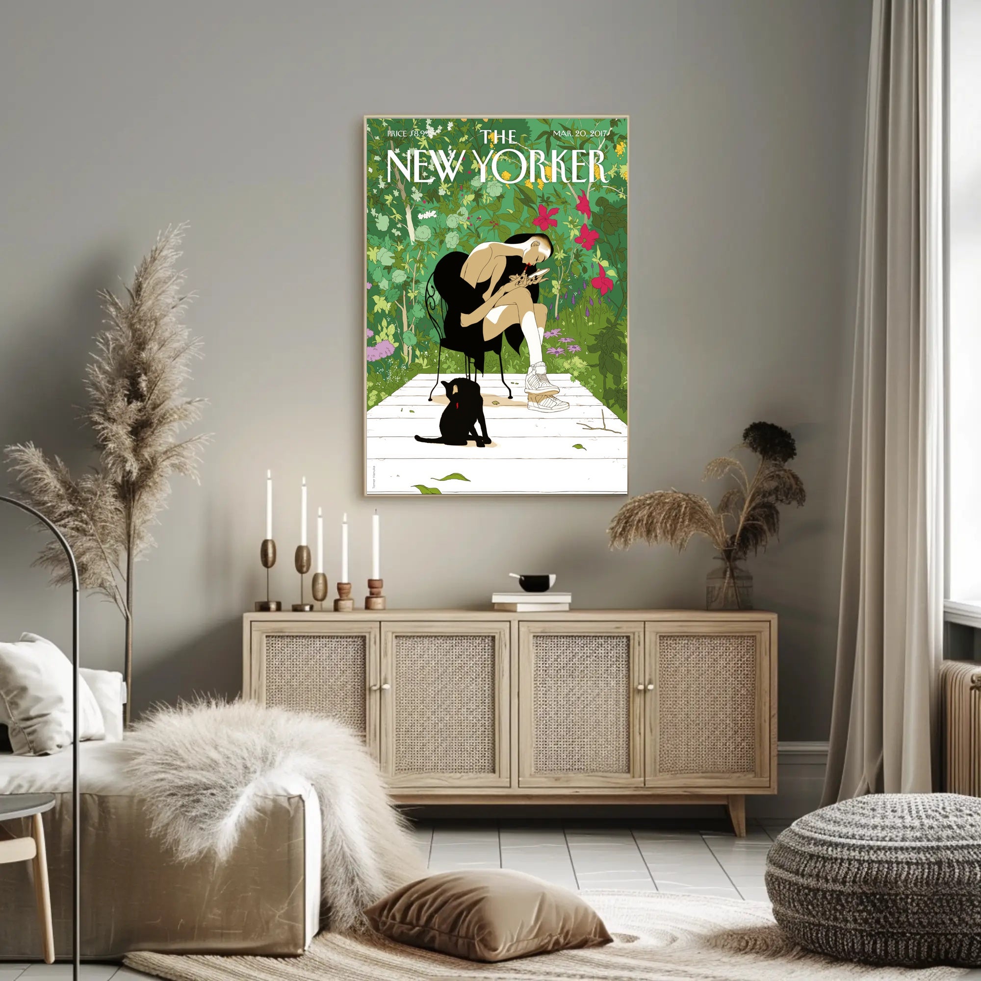 Lush Backyard Wonder in a Contemporary Artsy Scene Poster PosterGoat