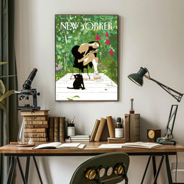 Lush Backyard Wonder in a Contemporary Artsy Scene Poster PosterGoat