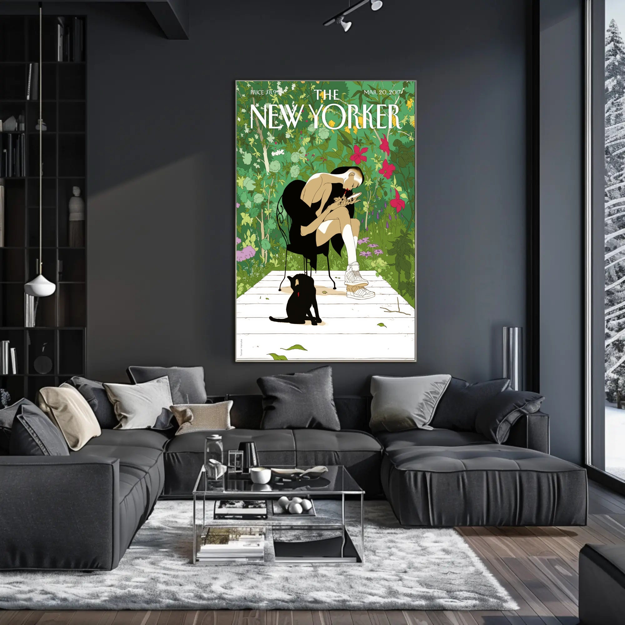 Lush Backyard Wonder in a Contemporary Artsy Scene Poster PosterGoat