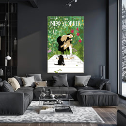 Lush Backyard Wonder in a Contemporary Artsy Scene Poster PosterGoat