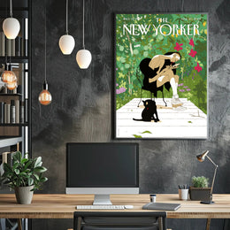 Lush Backyard Wonder in a Contemporary Artsy Scene Poster PosterGoat