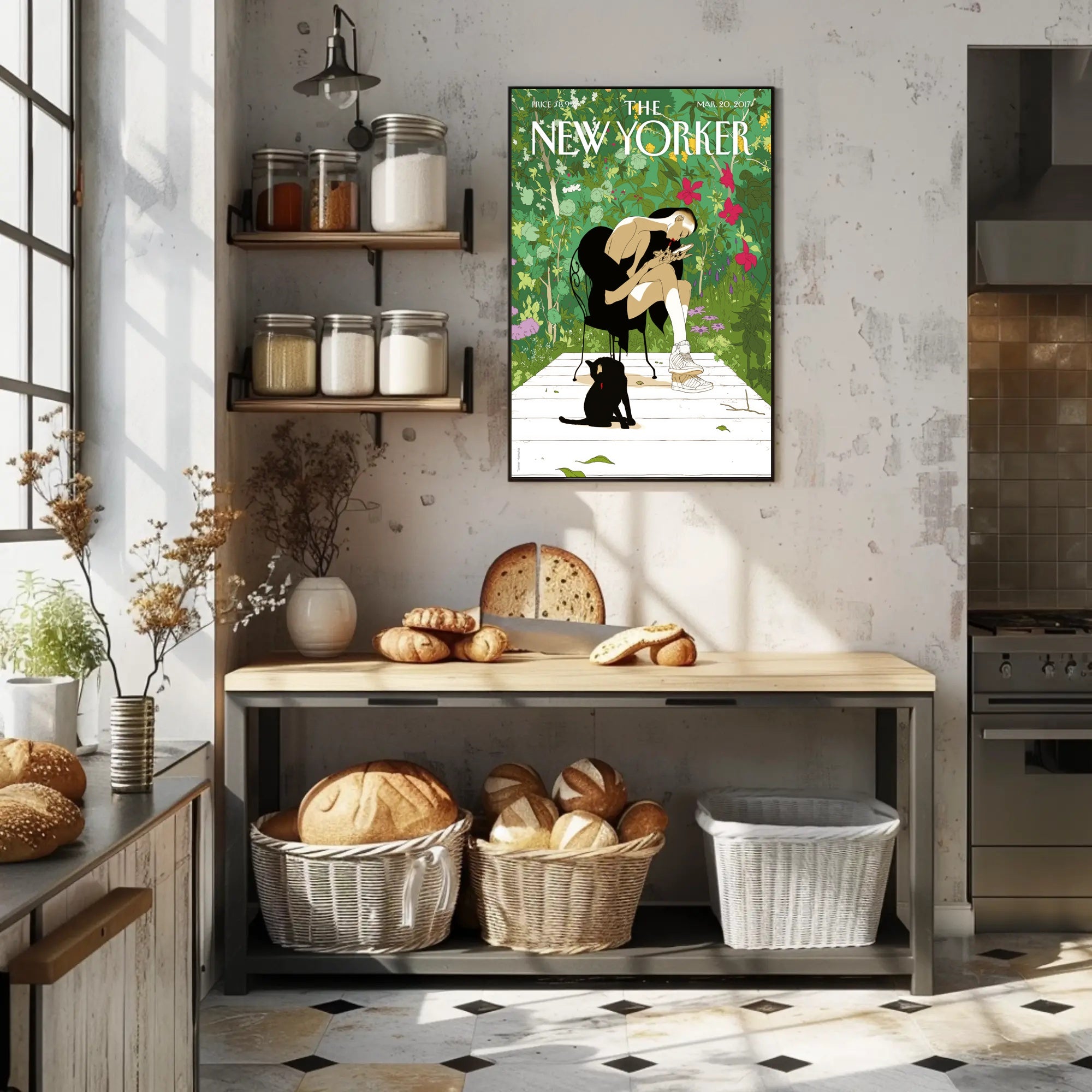 Lush Backyard Wonder in a Contemporary Artsy Scene Poster PosterGoat