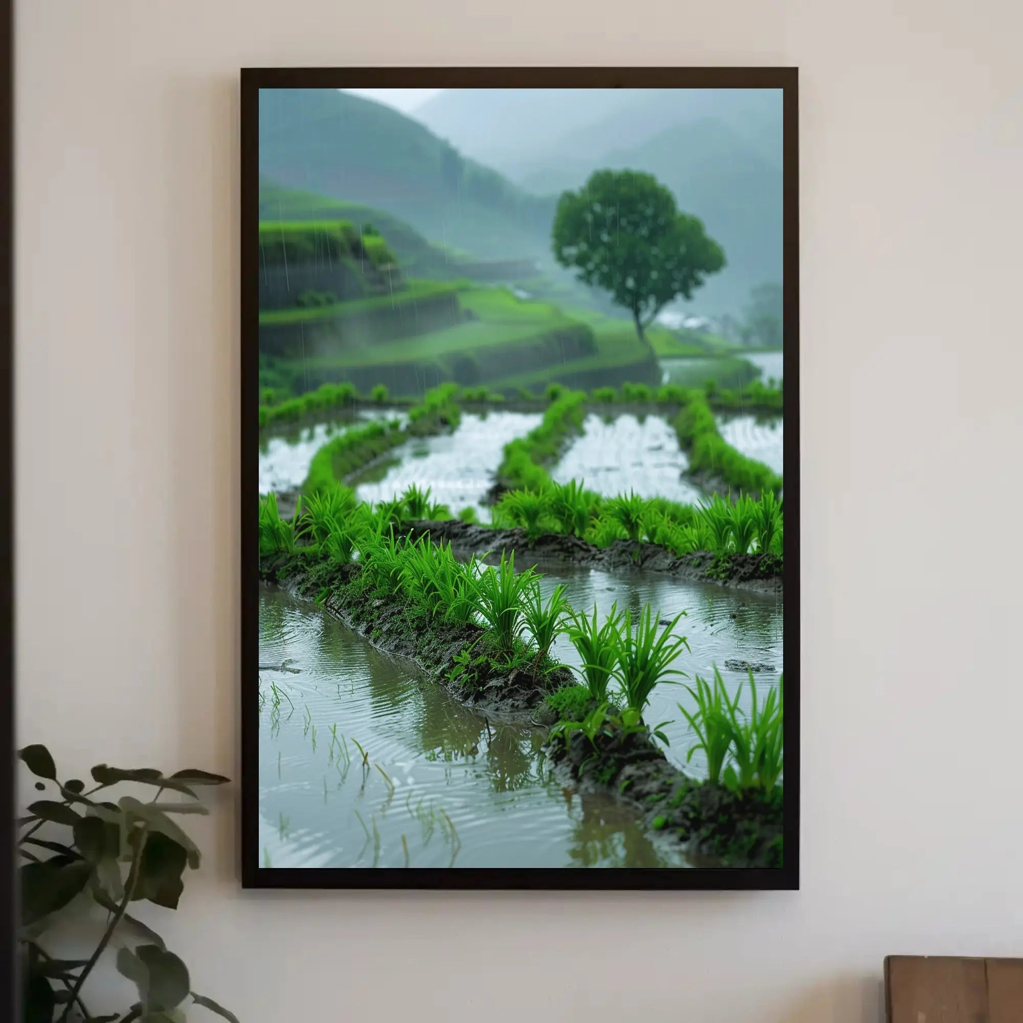 Lush Green Terraced Rice Fields Travel Poster PosterGoat