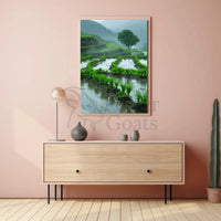 Lush Green Terraced Rice Fields Travel Poster PosterGoat