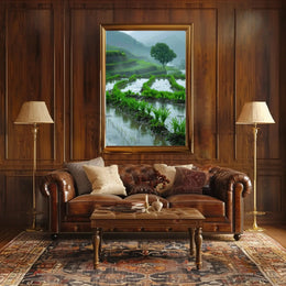 Lush Green Terraced Rice Fields Travel Poster PosterGoat