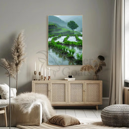 Lush Green Terraced Rice Fields Travel Poster PosterGoat