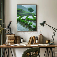 Lush Green Terraced Rice Fields Travel Poster PosterGoat