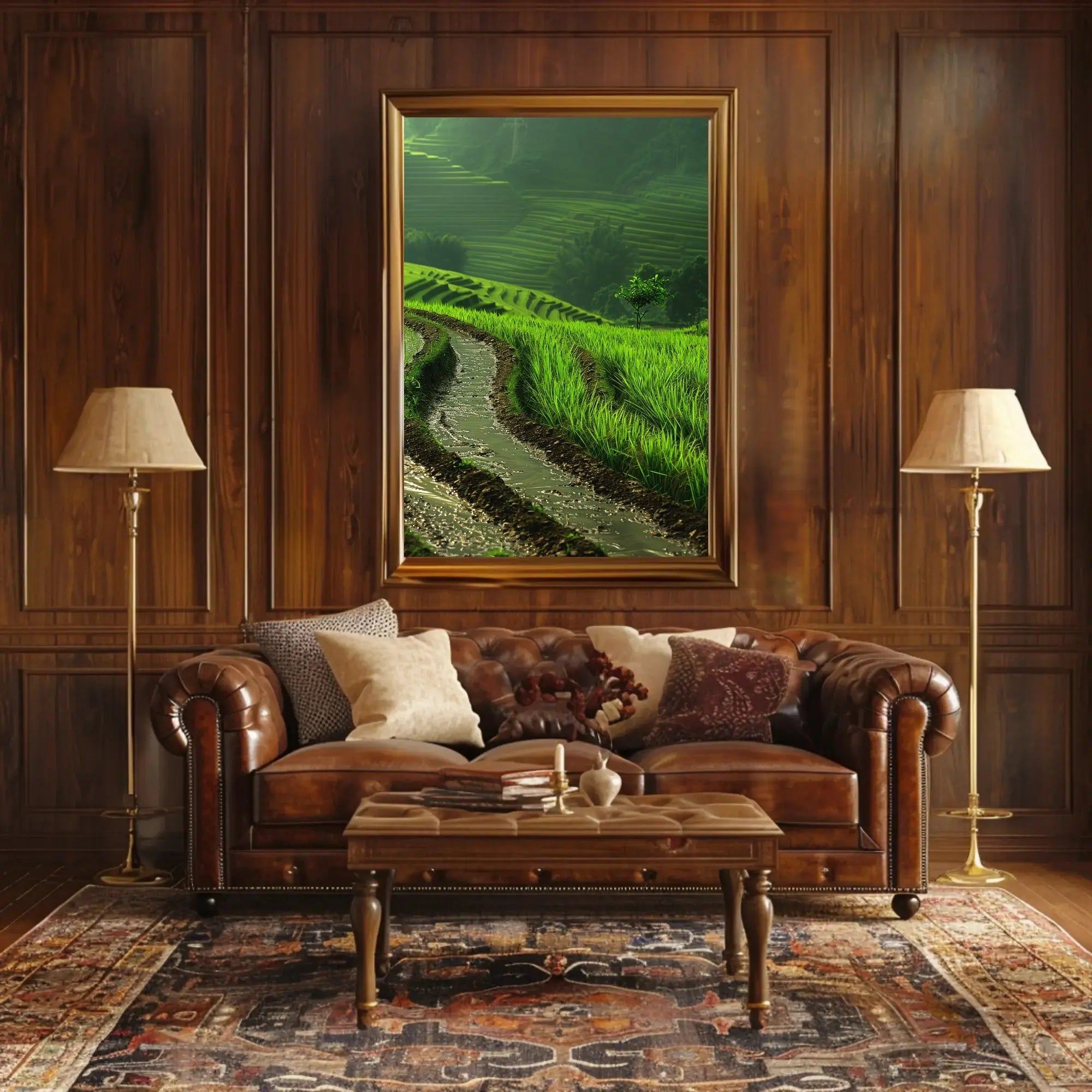 Lush Green Terraced Rice Paddies Cultural Heritage Poster PosterGoat
