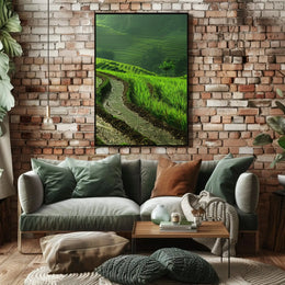 Lush Green Terraced Rice Paddies Cultural Heritage Poster PosterGoat