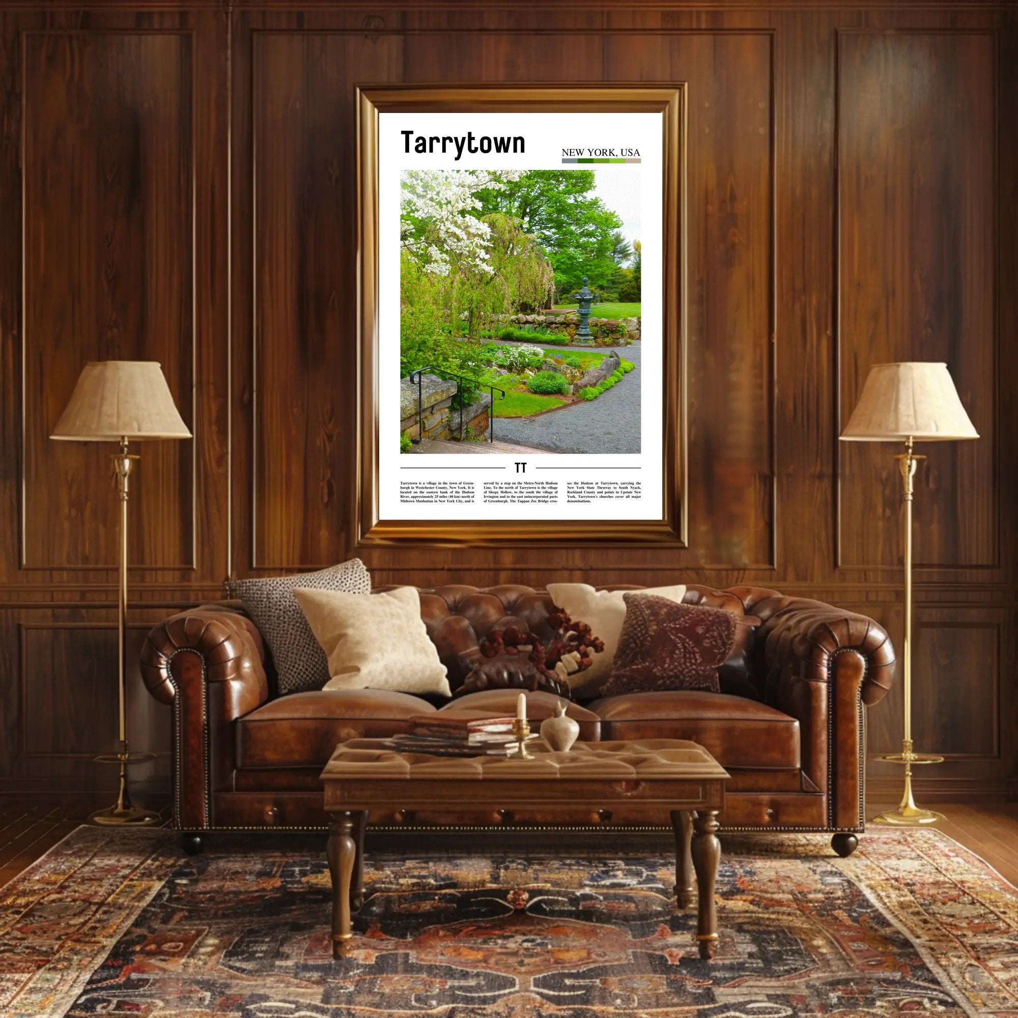 Lush Tarrytown Garden Scene Travel Poster PosterGoat