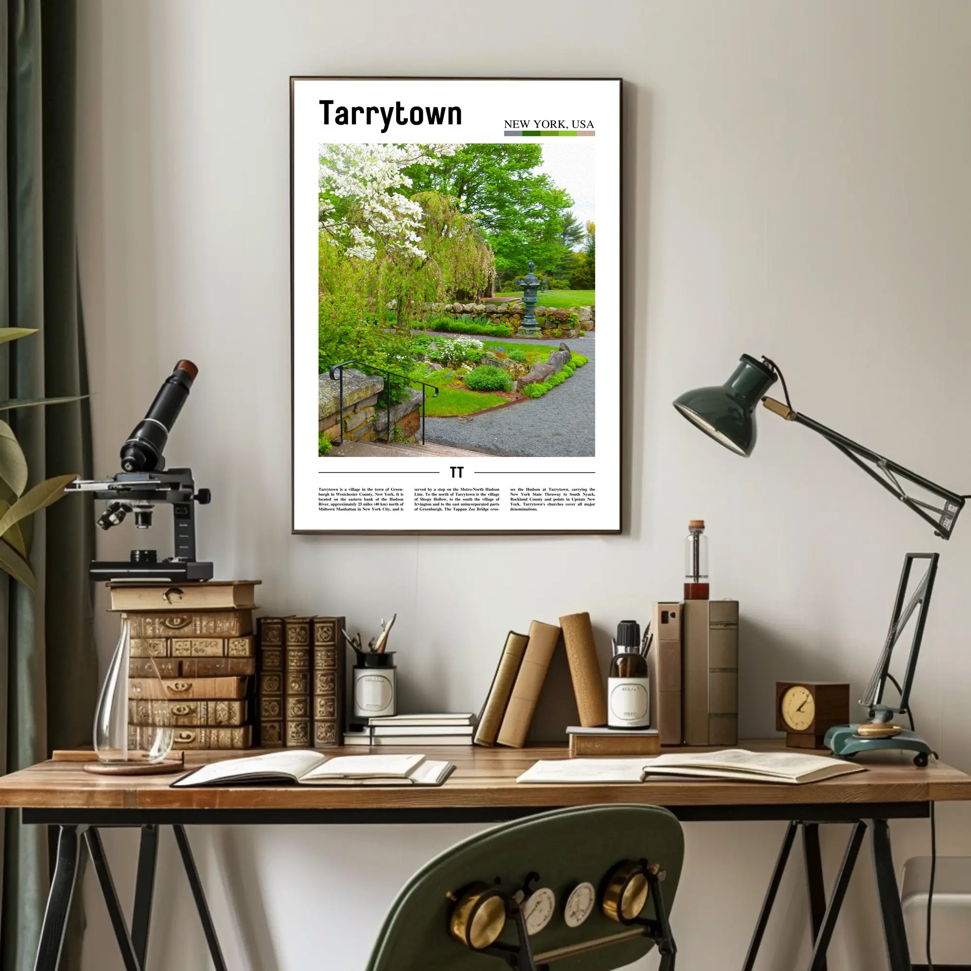 Lush Tarrytown Garden Scene Travel Poster PosterGoat