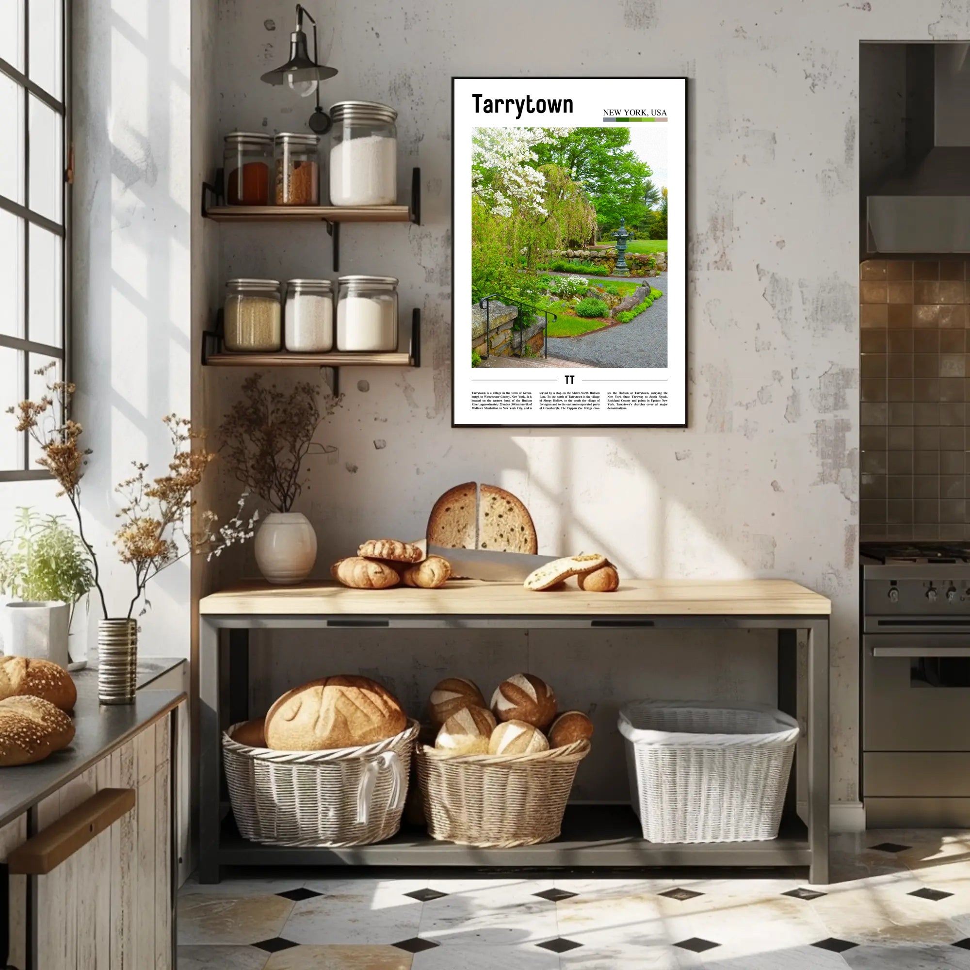 Lush Tarrytown Garden Scene Travel Poster PosterGoat